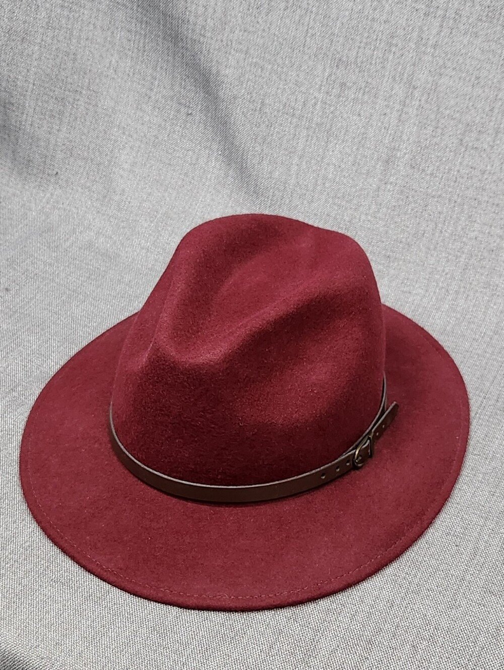 Gelso Bianco Made in Italy 100% Wool Burgundy Fedora. Small / Medium